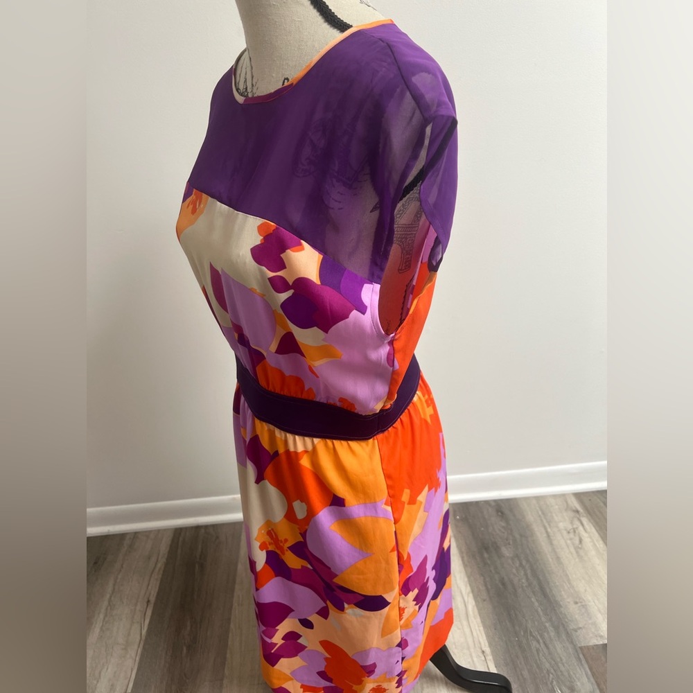 Colorful Sheer Top Cocktail Dress - Picture 4 of 15